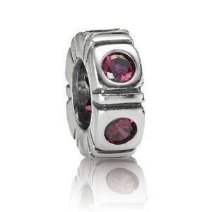 Pandora Retired Sterling Silver Red Zirconia Trinity Spacer - 790368CZR